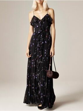 J.Crew NWT Collection chiffon ruffle dress in space floral print Size 6